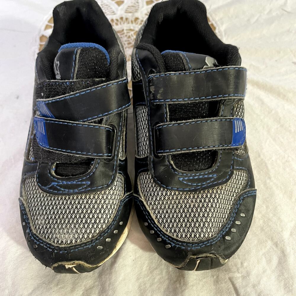 Starter Size 11 Child's Black and Blue Hook and Loop Sneakers  shoes